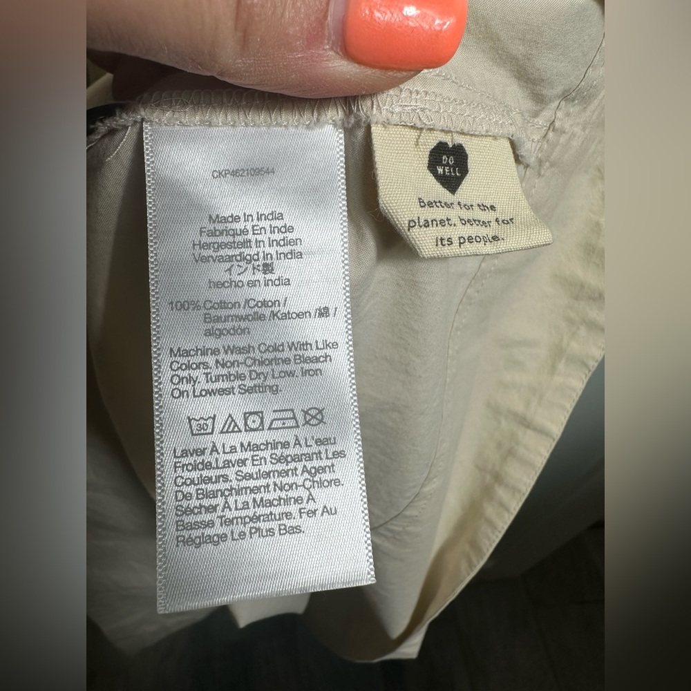 NWT Madewell Poplin Sophia Button-Front Midi  Neutral Dress, NH564, Size Medium - Picture 15 of 16